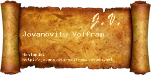 Jovanovity Volfram névjegykártya